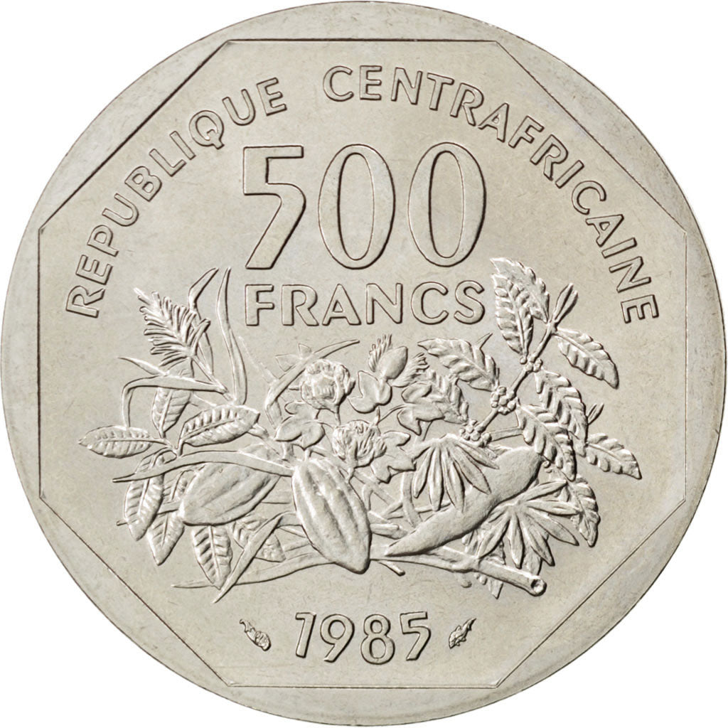 Repubblica Centrafricana, 500 Francs, 1985, SPL, Rame-nichel, KM:E6