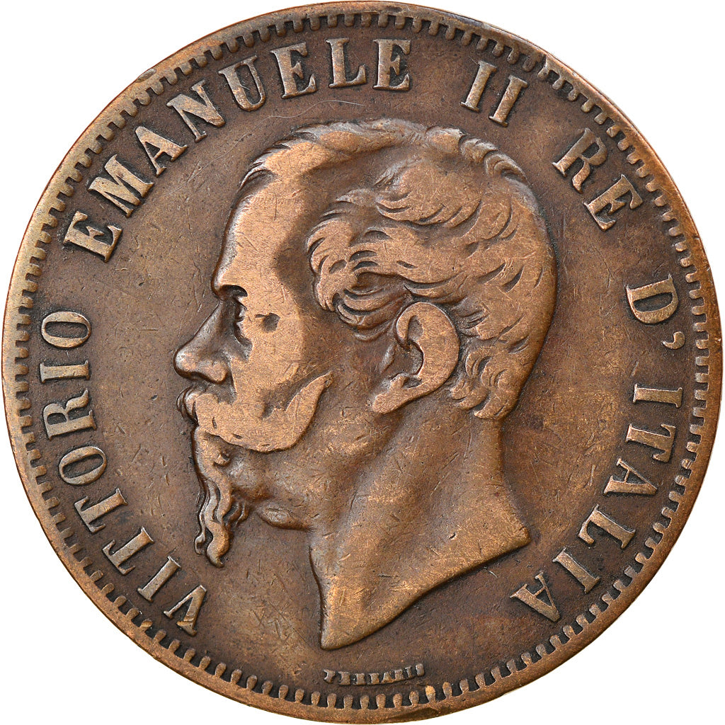 Coin, Italy, Vittorio Emanuele II, 10 Centesimi, 1867, Birmingham, VF(30-35)