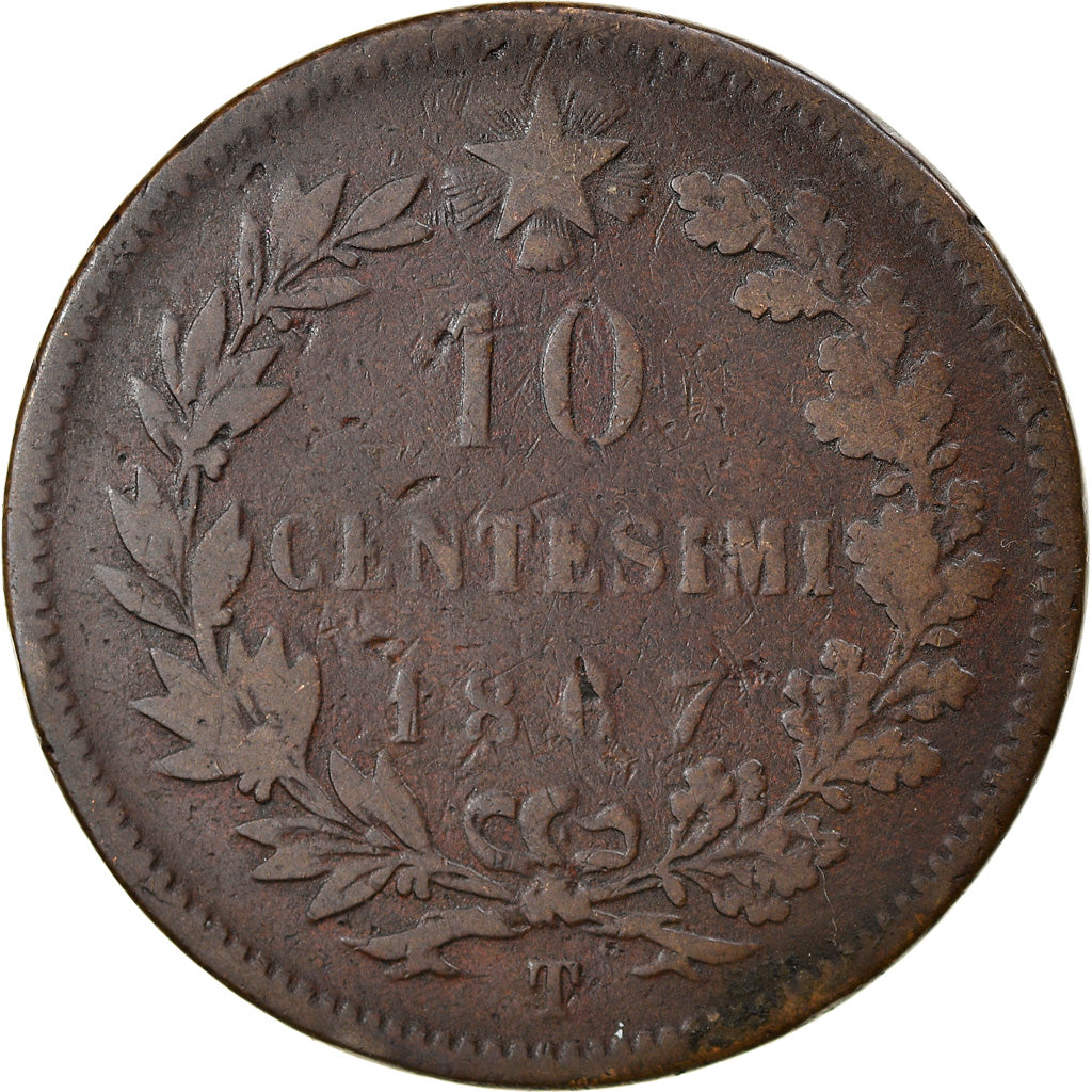 Coin, Italy, Vittorio Emanuele II, 10 Centesimi, 1867, Torino, VF(20-25)