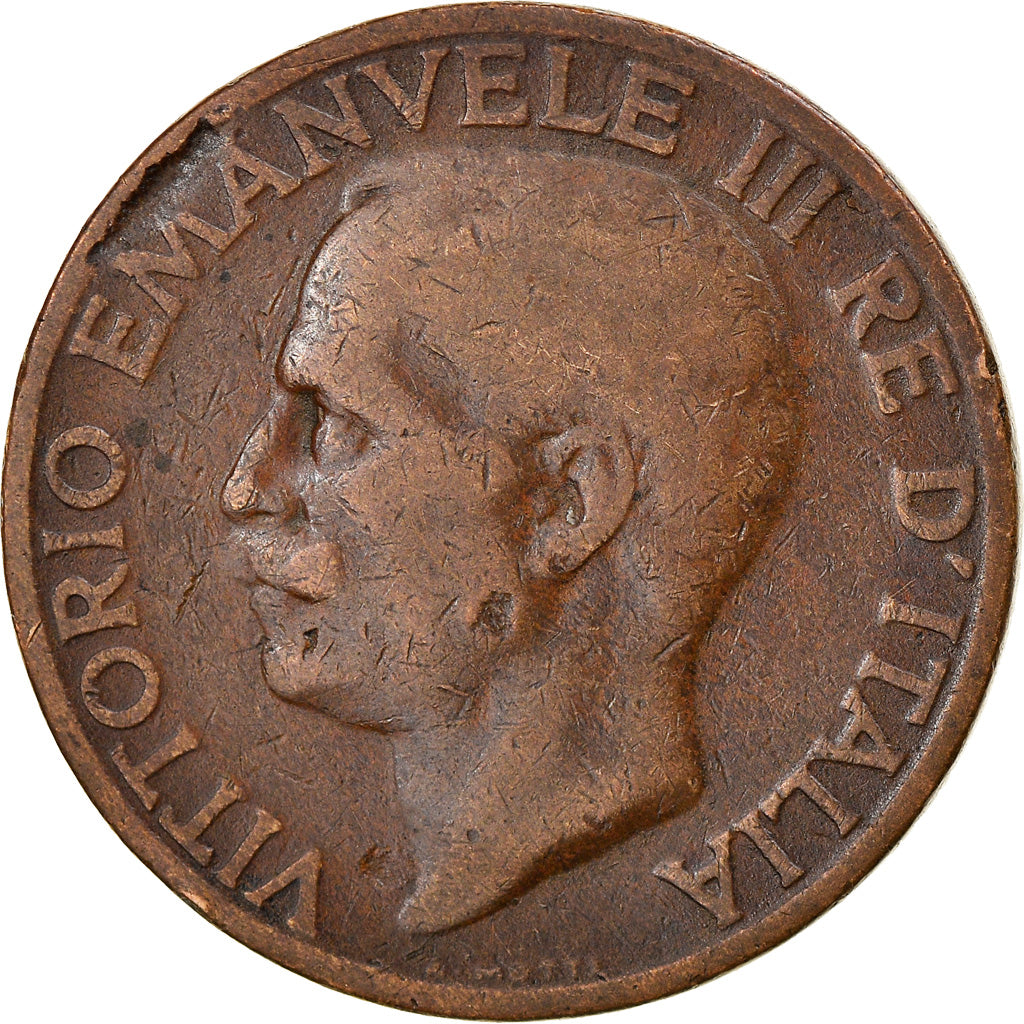 Moneta, Italia, Vittorio Emanuele III, 10 Centesimi, 1923, Rome, MB+, Bronzo