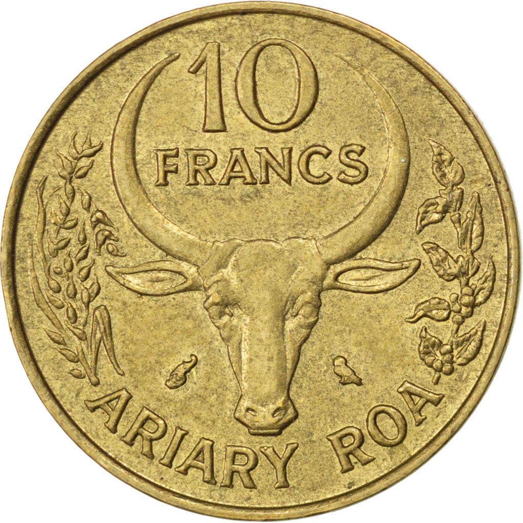 Monnaie, Madagascar, 10 Francs, 2 Ariary, 1971, Paris, TTB, Aluminum-Bronze