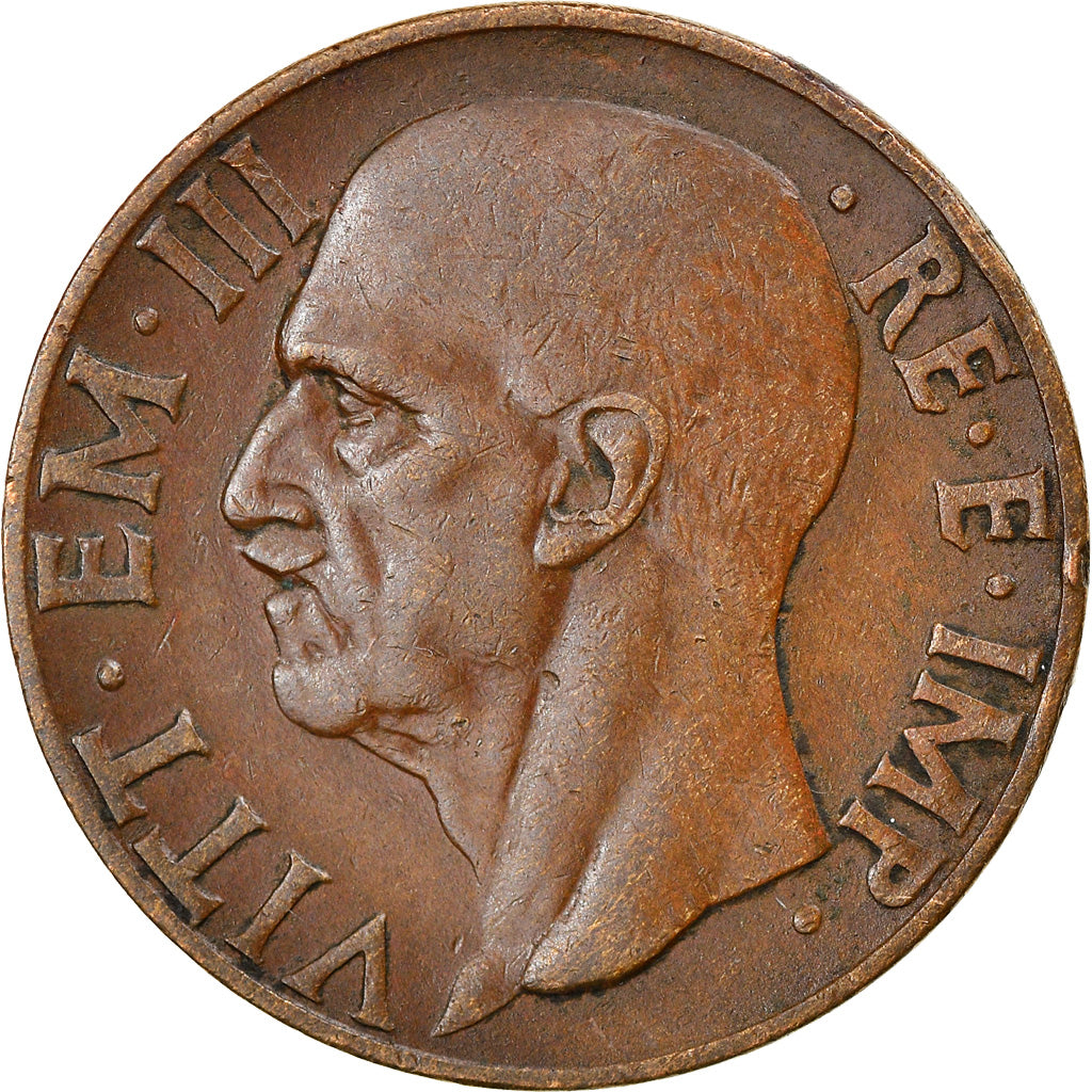 Coin, Italy, Vittorio Emanuele III, 10 Centesimi, 1938, Rome, AU(50-53), Copper