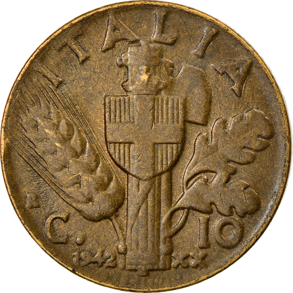 Coin, Italy, Vittorio Emanuele III, 10 Centesimi, 1942, Rome, AU(55-58)