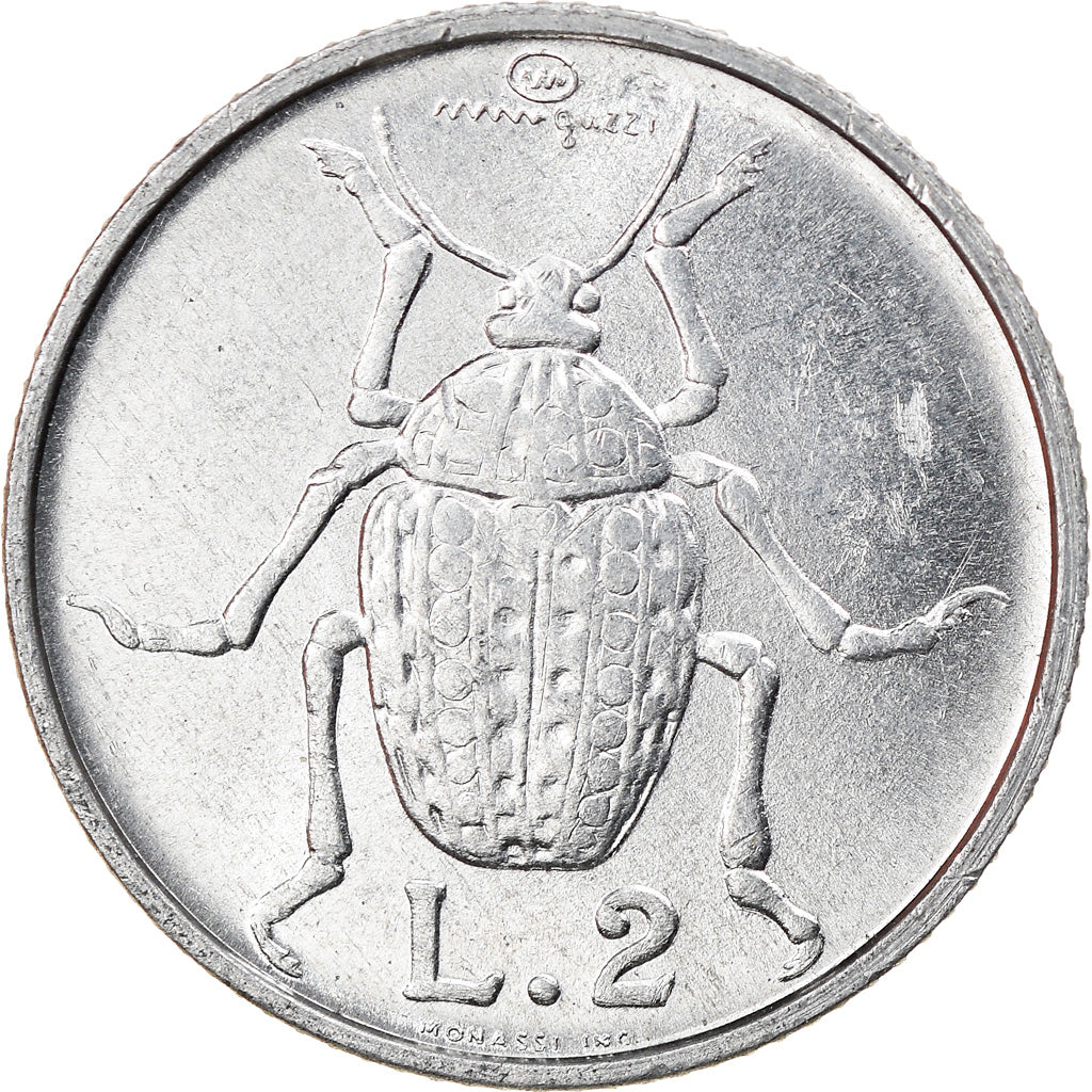 Münze, San Marino, 2 Lire, 1974, SS+, Aluminium, KM:31