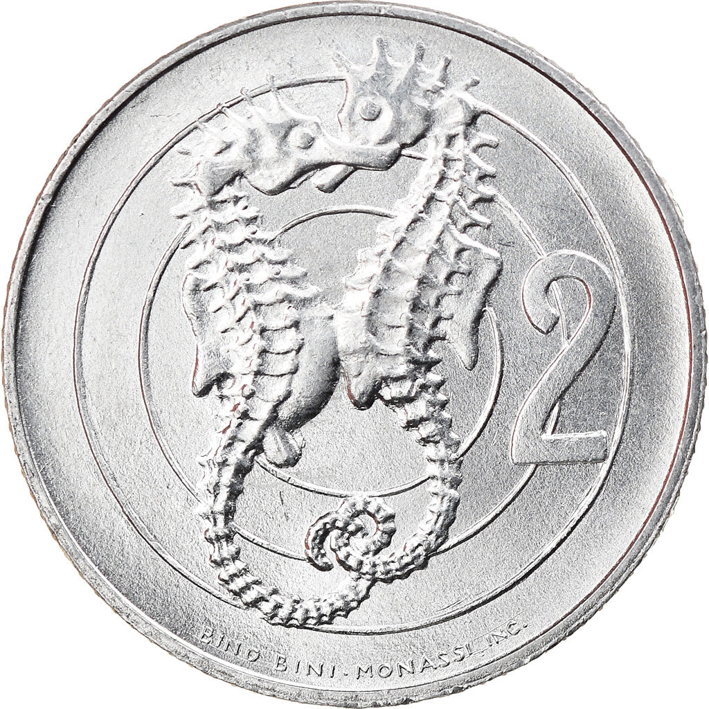 Moneda, San Marino, 2 Lire, 1975, SC+, Aluminio, KM:41