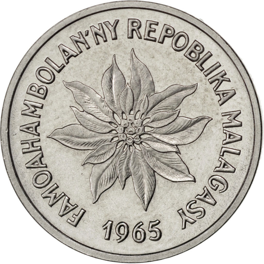 MADAGASCAR, Franc, 1965, Paris, KM #E6, MS(60-62), Stainless Steel, 2.40