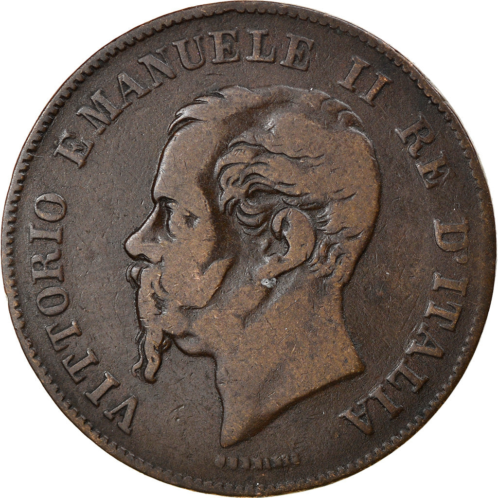 Coin, Italy, Vittorio Emanuele II, 5 Centesimi, 1867, Naples, VF(20-25), Copper