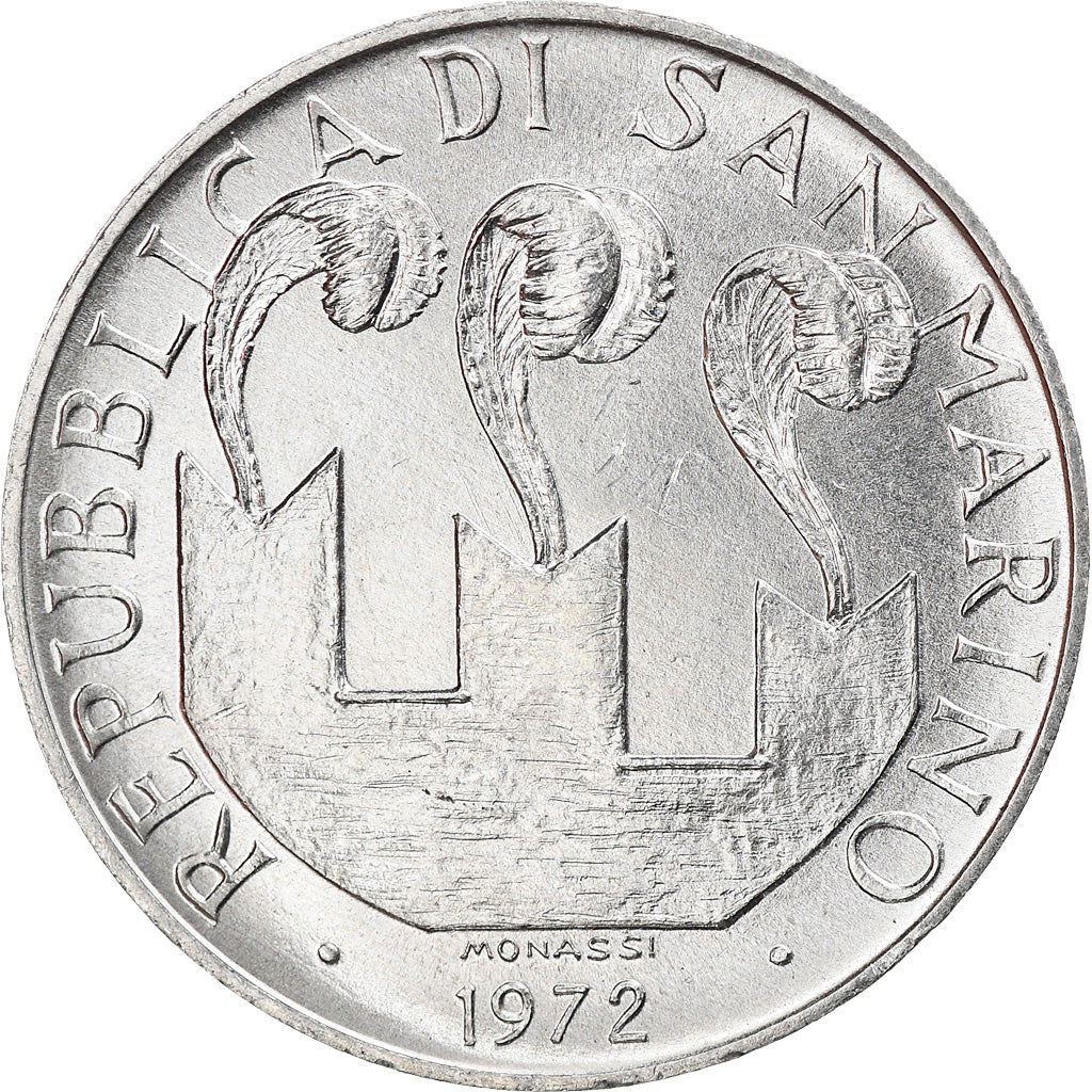 Münze, San Marino, 10 Lire, 1972, Rome, SS, Aluminium, KM:17