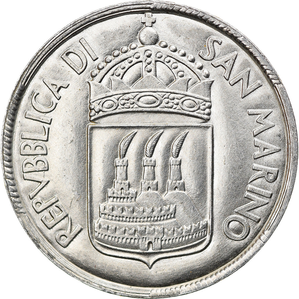 Coin, San Marino, 10 Lire, 1973, AU(55-58), Aluminum, KM:25
