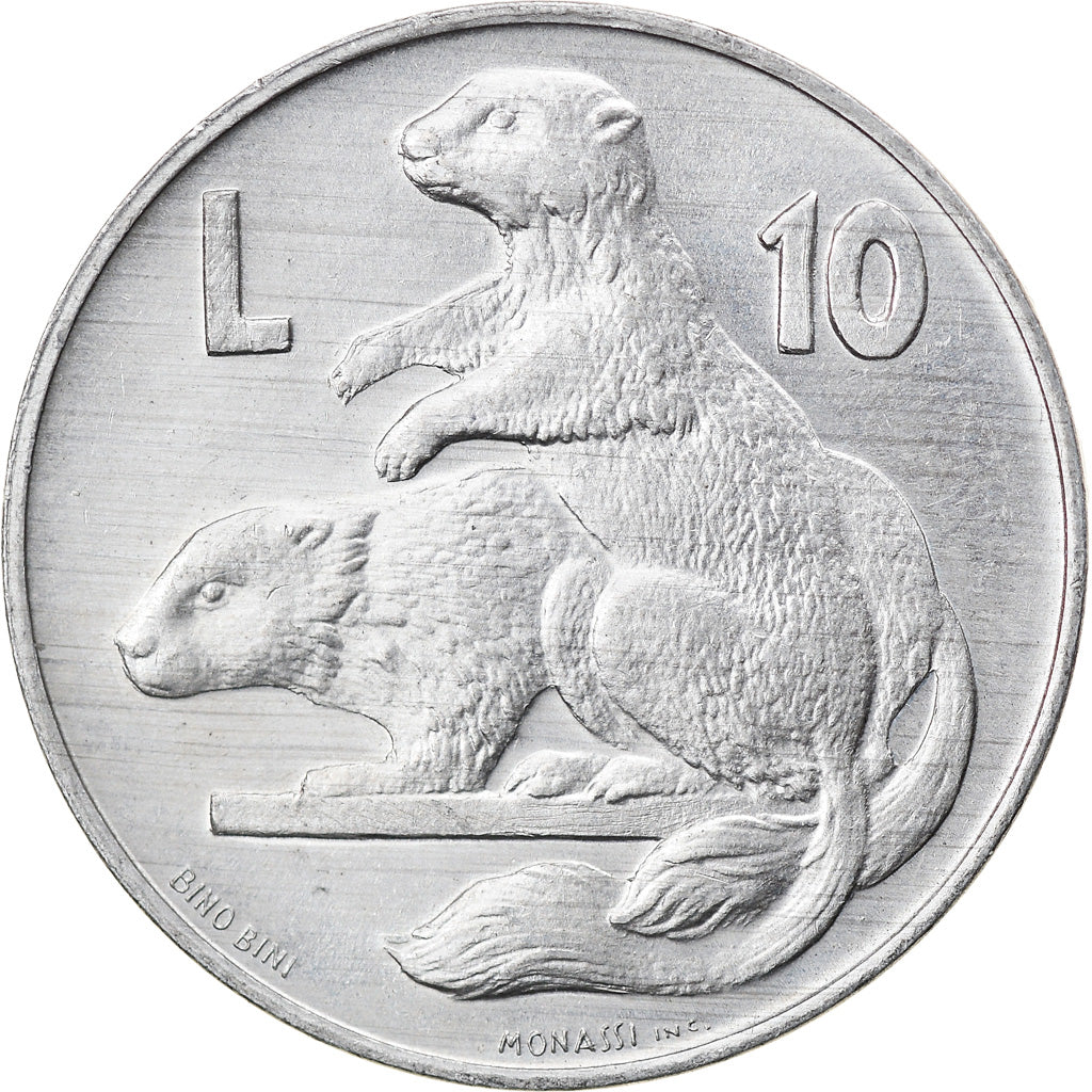 Moneta, San Marino, 10 Lire, 1975, Rome, FDC, Alluminio, KM:43