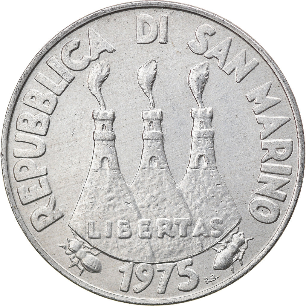 Moneta, San Marino, 10 Lire, 1975, Rome, FDC, Alluminio, KM:43