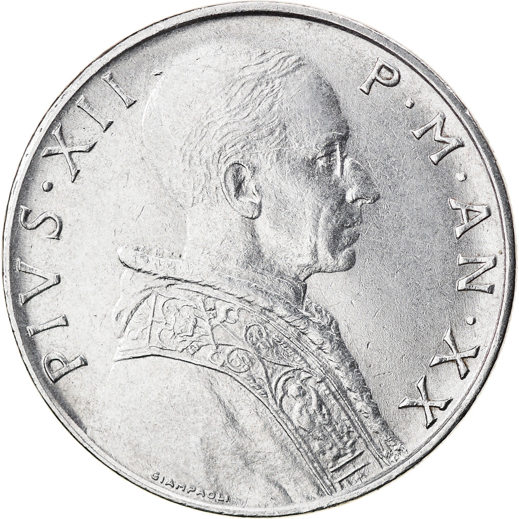 Munten, Vaticaanstad, Pius XII, 50 Lire, 1958, Roma, UNC-, Stainless Steel