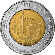 Coin, San Marino, 500 Lire, 1993, VF(30-35), Bi-Metallic, KM:301