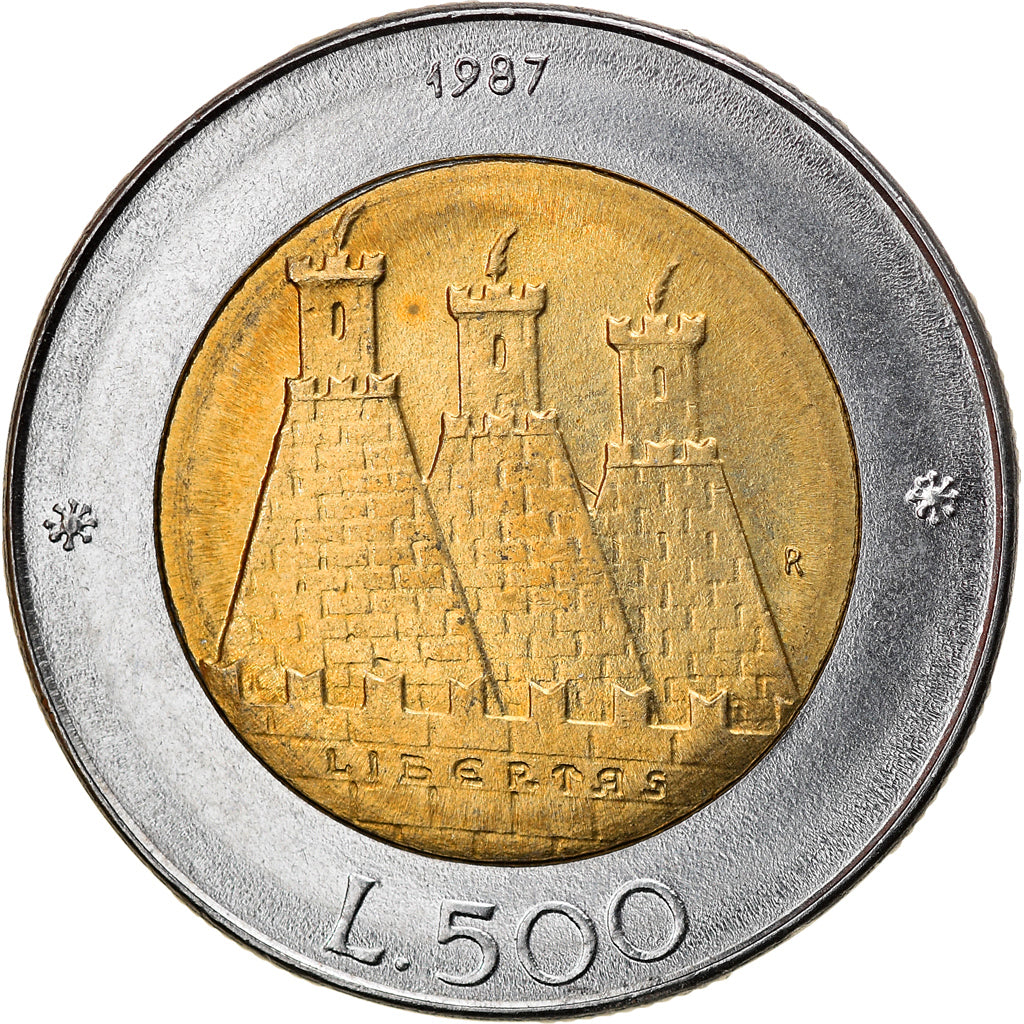 Moneta, San Marino, 500 Lire, 1987, Rome, SPL-, Bi-metallico, KM:209