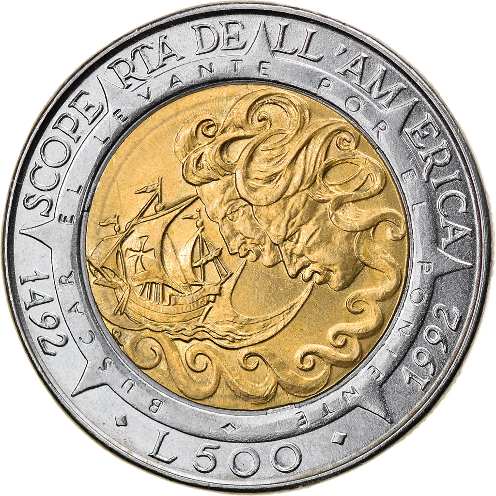 Münze, San Marino, 500 Lire, 1992, Rome, VZ+, Bi-Metallic, KM:286