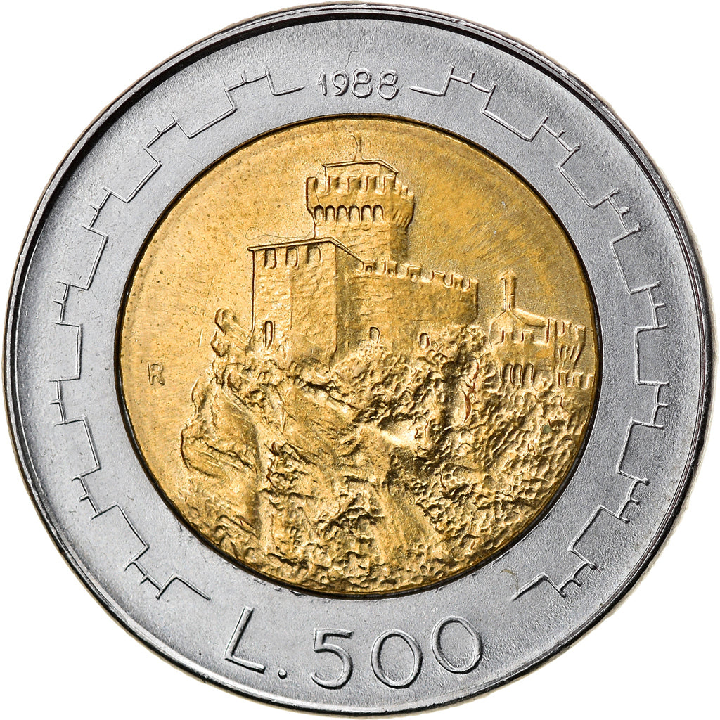 Münze, San Marino, 500 Lire, 1988, Rome, VZ, Bi-Metallic, KM:226