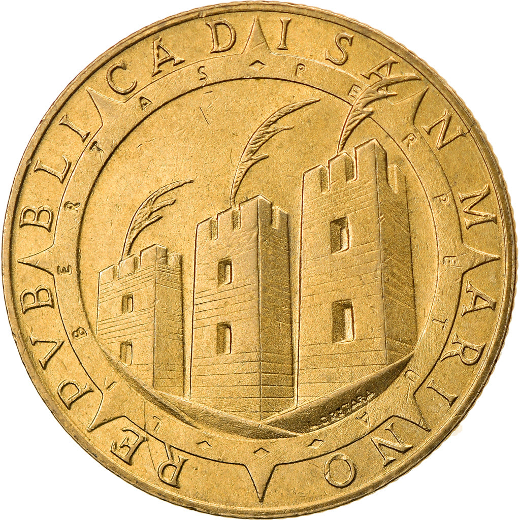 Moneta, San Marino, 200 Lire, 1992, Rome, BB+, Alluminio-bronzo, KM:285