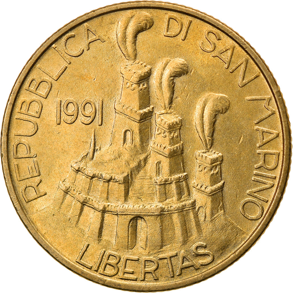 Münze, San Marino, 200 Lire, 1991, VZ+, Aluminum-Bronze, KM:268