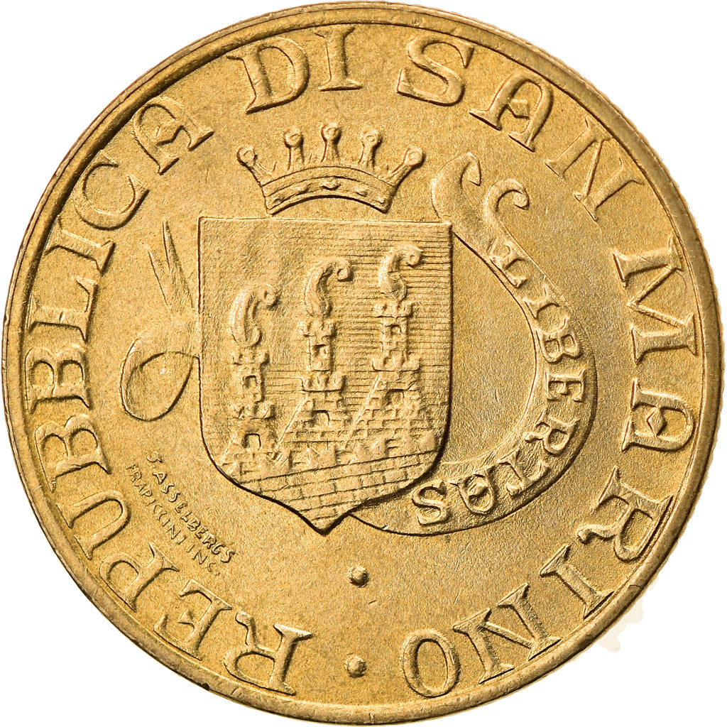 Münze, San Marino, 200 Lire, 1989, Rome, VZ+, Aluminum-Bronze, KM:238