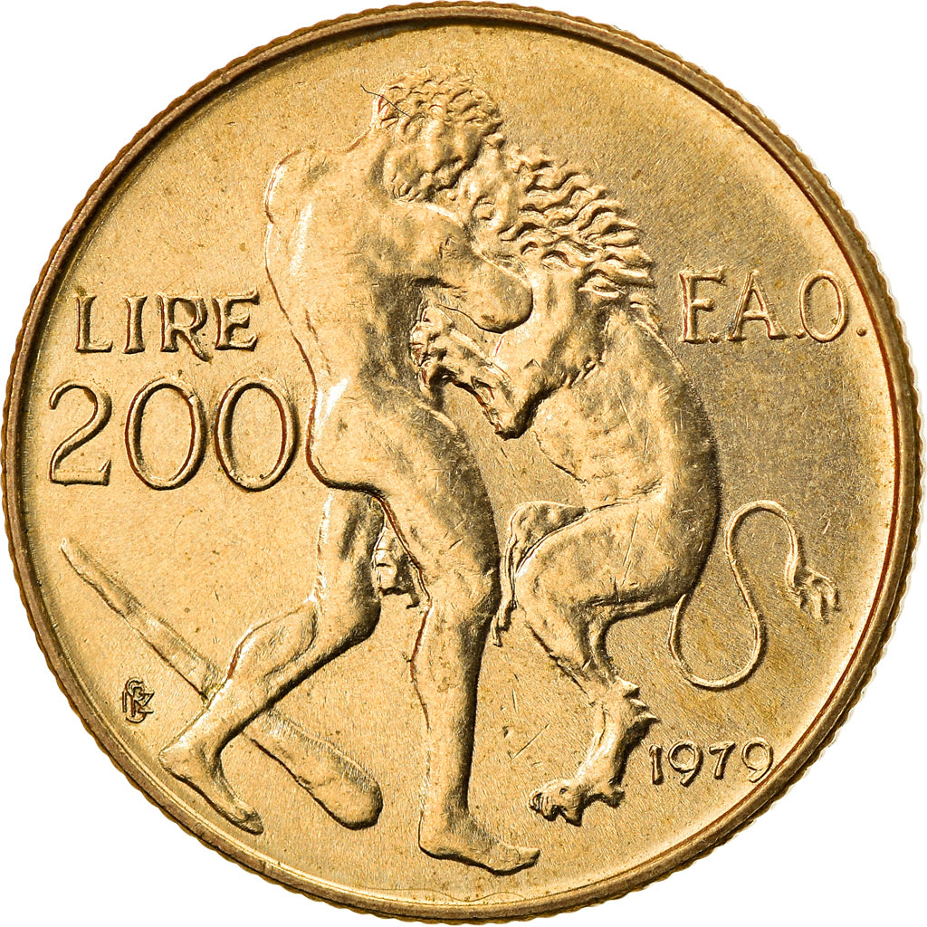 Coin, San Marino, 200 Lire, 1979, Rome, MS(63), Aluminum-Bronze, KM:96