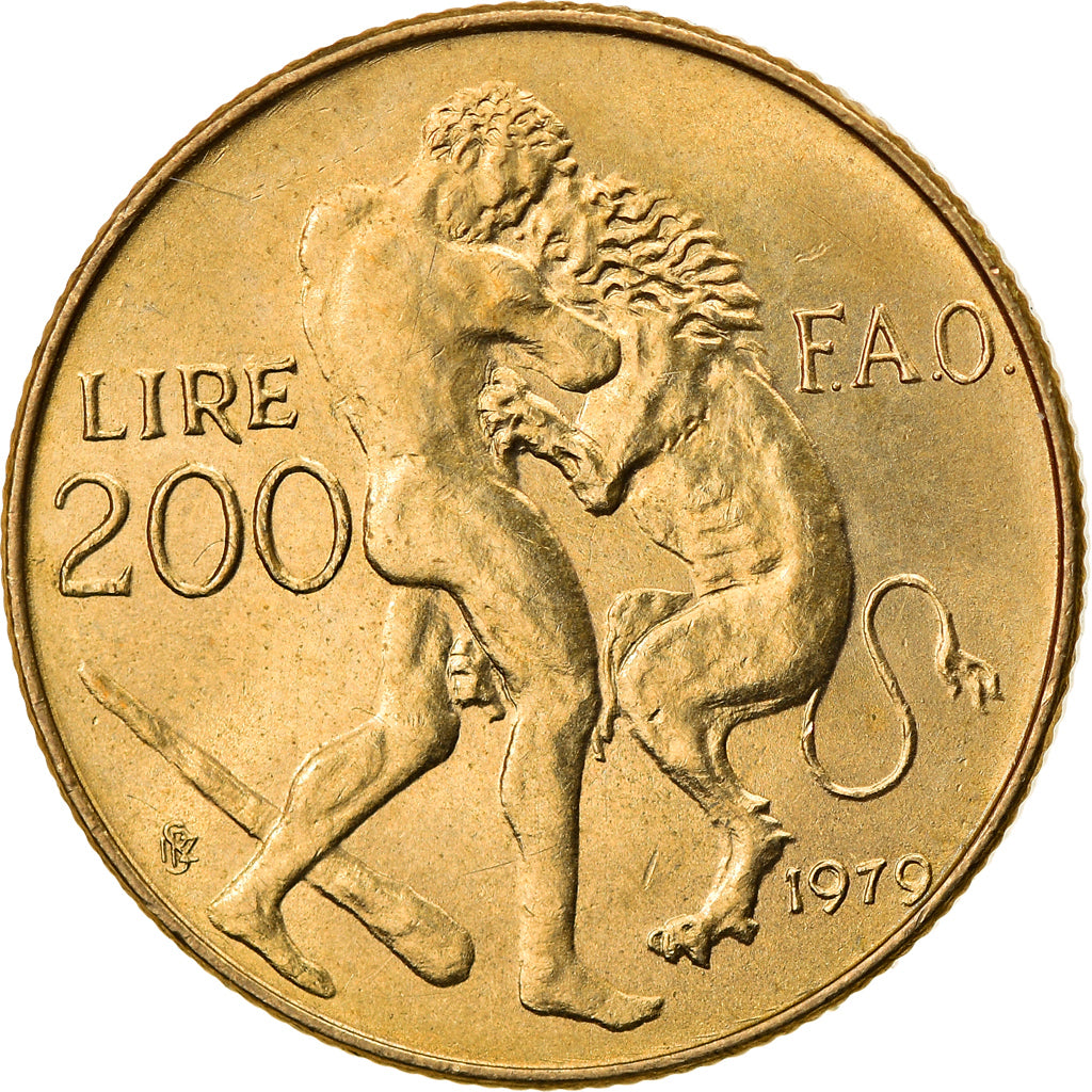Coin, San Marino, 200 Lire, 1979, Rome, MS(60-62), Aluminum-Bronze, KM:96