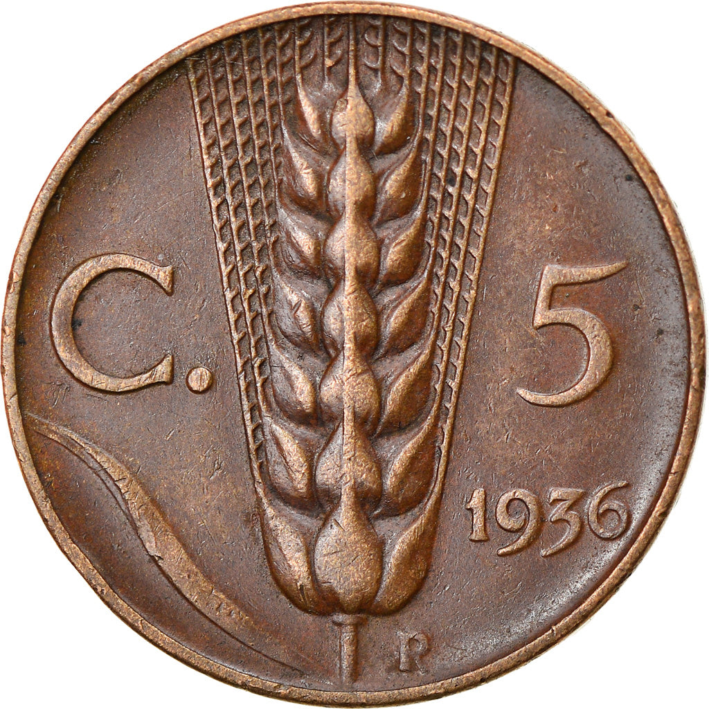 Münze, Italien, Vittorio Emanuele III, 5 Centesimi, 1936, Rome, SS+, Bronze