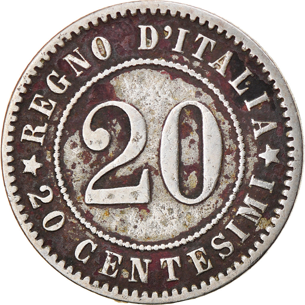 Coin, Italy, Umberto I, 20 Centesimi, 1894, Rome, VF(20-25), Copper-nickel