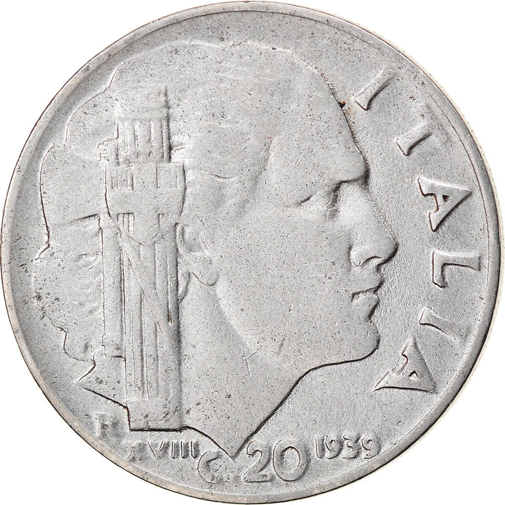 Munten, Italië, Vittorio Emanuele III, 20 Centesimi, 1939, Rome, FR, Stainless