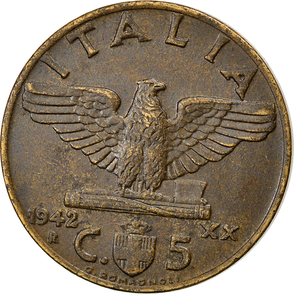 Coin, Italy, Vittorio Emanuele III, 5 Centesimi, 1942, Rome, EF(40-45)