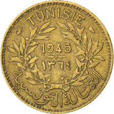 Coin, Tunisia, Anonymous, Franc, 1945, EF(40-45), Aluminum-Bronze, KM:247