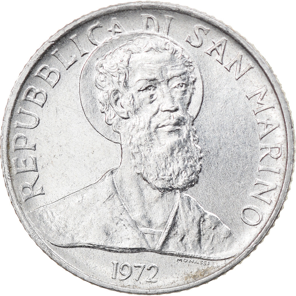 Münze, San Marino, 2 Lire, 1972, Rome, SS, Aluminium, KM:15