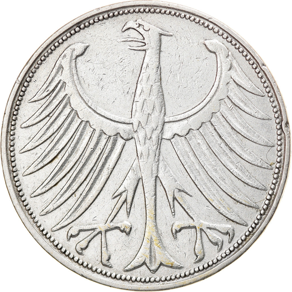 Moneta, GERMANIA - REPUBBLICA FEDERALE, 5 Mark, 1951, Karlsruhe, BB, Argento