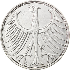 Coin, GERMANY - FEDERAL REPUBLIC, 5 Mark, 1951, Hambourg, EF(40-45), Silver