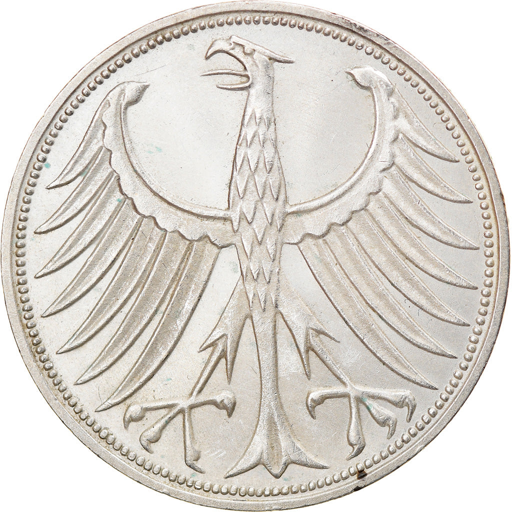 Coin, GERMANY - FEDERAL REPUBLIC, 5 Mark, 1974, Stuttgart, EF(40-45), Silver