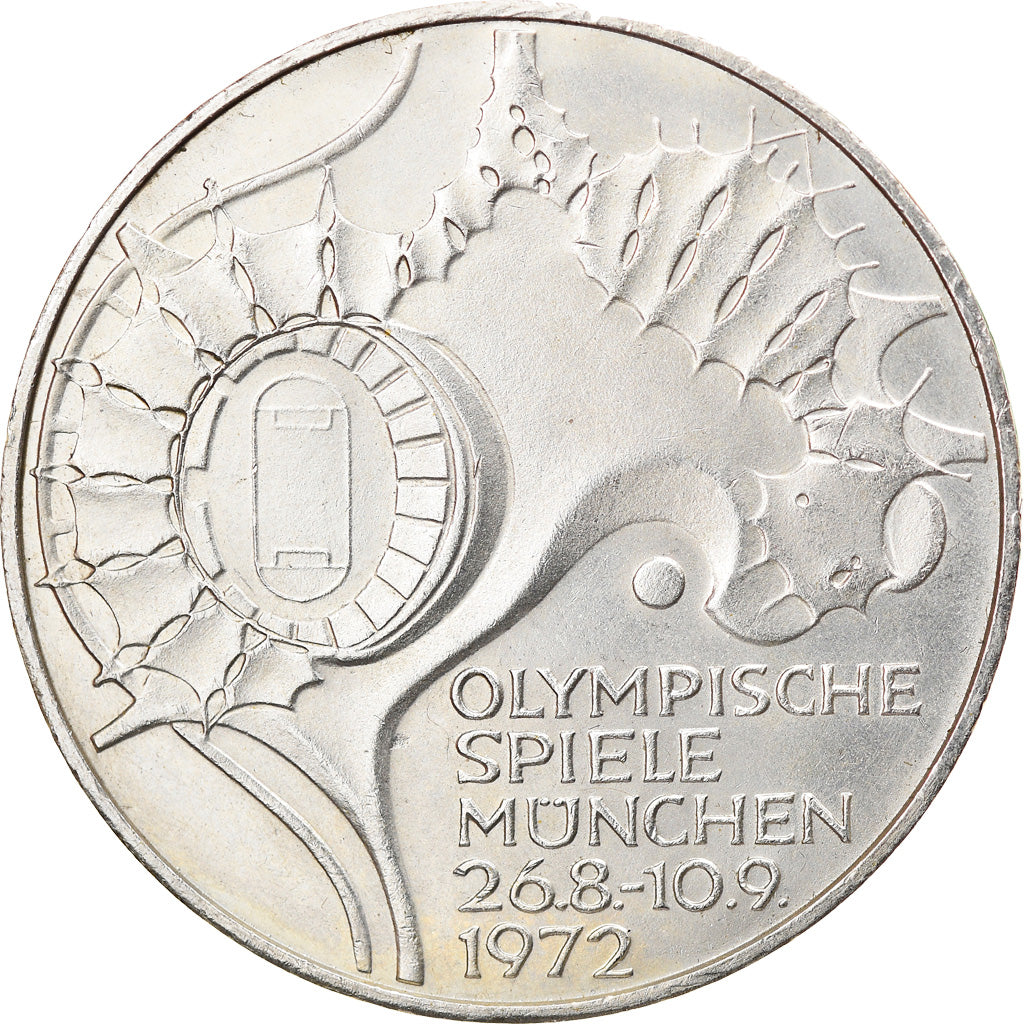 Moeda, ALEMANHA - REPÚBLICA FEDERAL, 10 Mark, 1972, Munich, AU(55-58), Prata