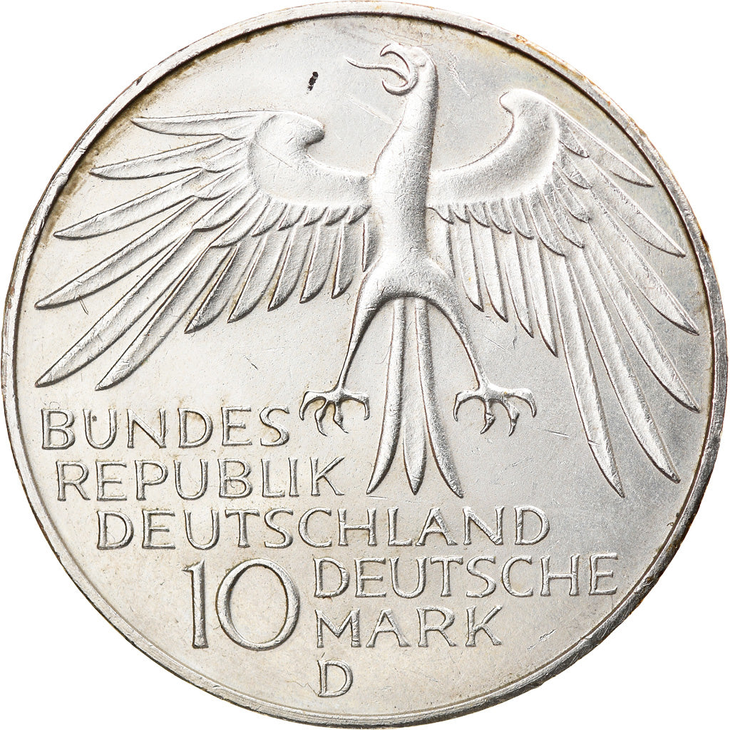 Moeda, ALEMANHA - REPÚBLICA FEDERAL, 10 Mark, 1972, Munich, AU(55-58), Prata