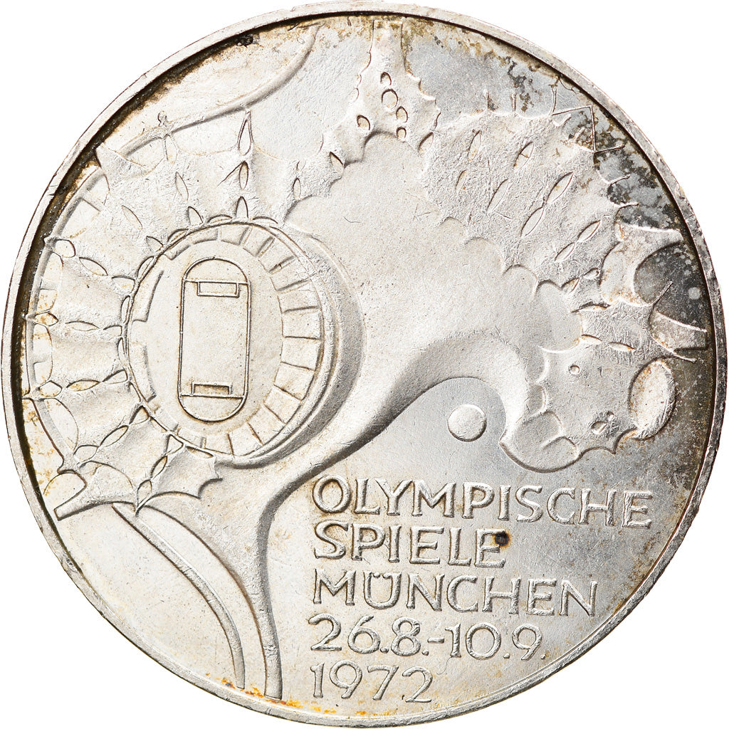 Coin, GERMANY - FEDERAL REPUBLIC, 10 Mark, 1972, Hamburg, AU(55-58), Silver