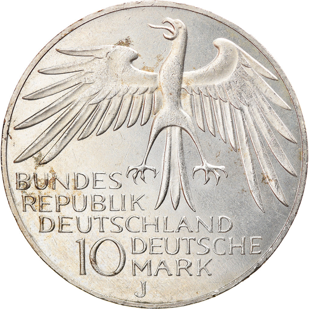 Coin, GERMANY - FEDERAL REPUBLIC, 10 Mark, 1972, Hamburg, AU(55-58), Silver