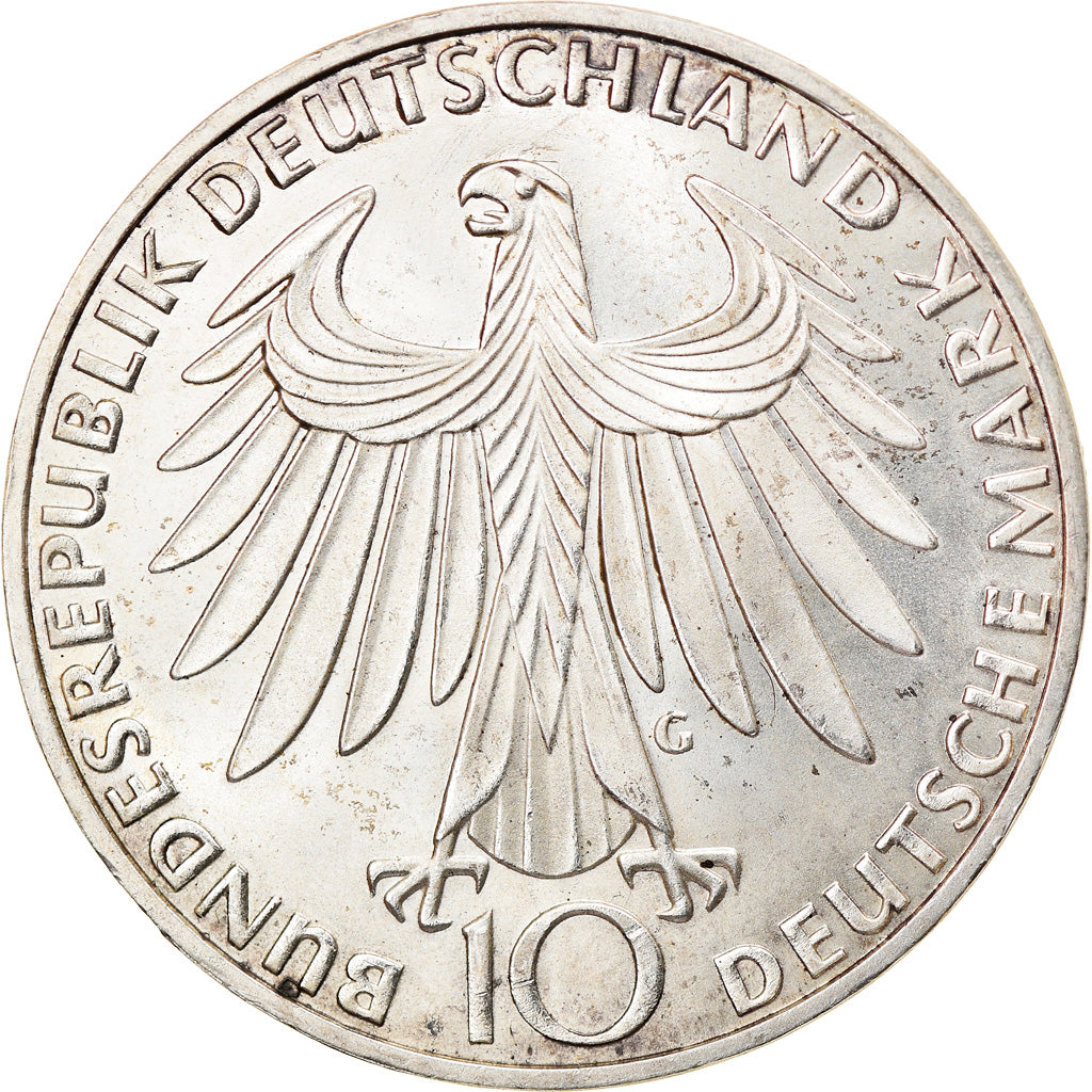 Coin, GERMANY - FEDERAL REPUBLIC, 10 Mark, 1972, Karlsruhe, AU(55-58), Silver