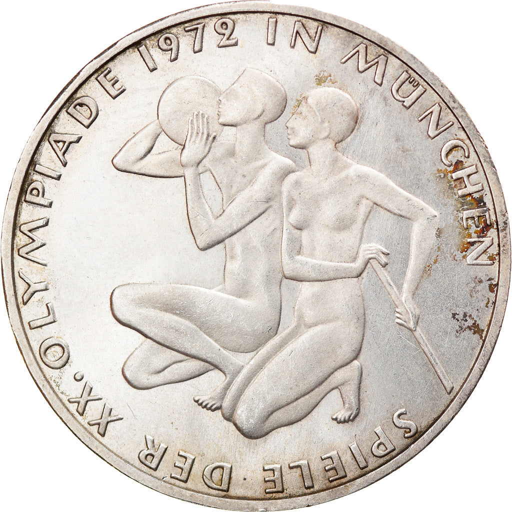 Moneta, GERMANIA - REPUBBLICA FEDERALE, 10 Mark, 1972, Hambourg, SPL-, Argento