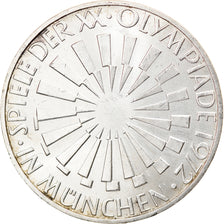Coin, GERMANY - FEDERAL REPUBLIC, 10 Mark, 1972, Karlsruhe, AU(55-58), Silver