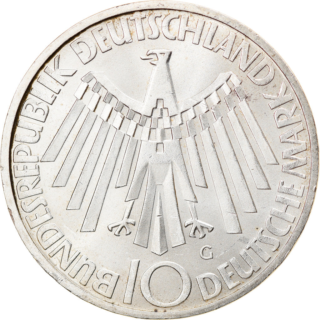 Monnaie, République fédérale allemande, 10 Mark, 1972, Karlsruhe, SUP