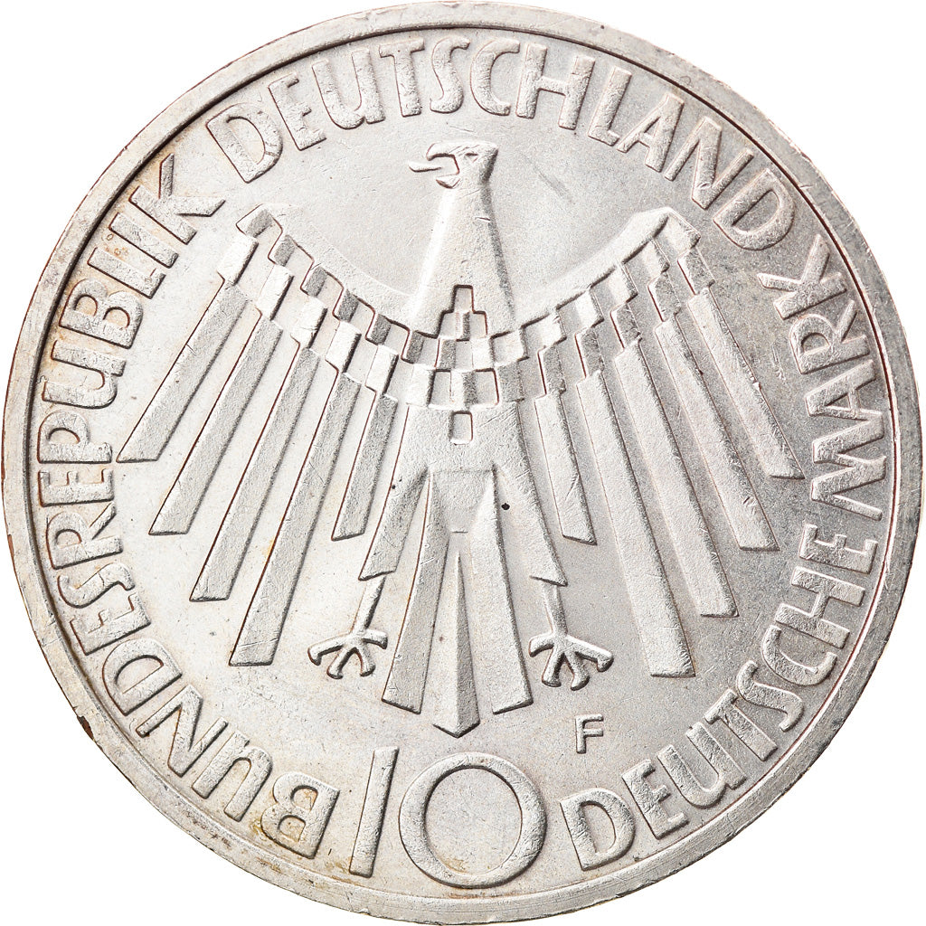 Monnaie, République fédérale allemande, 10 Mark, 1972, Stuttgart, SUP