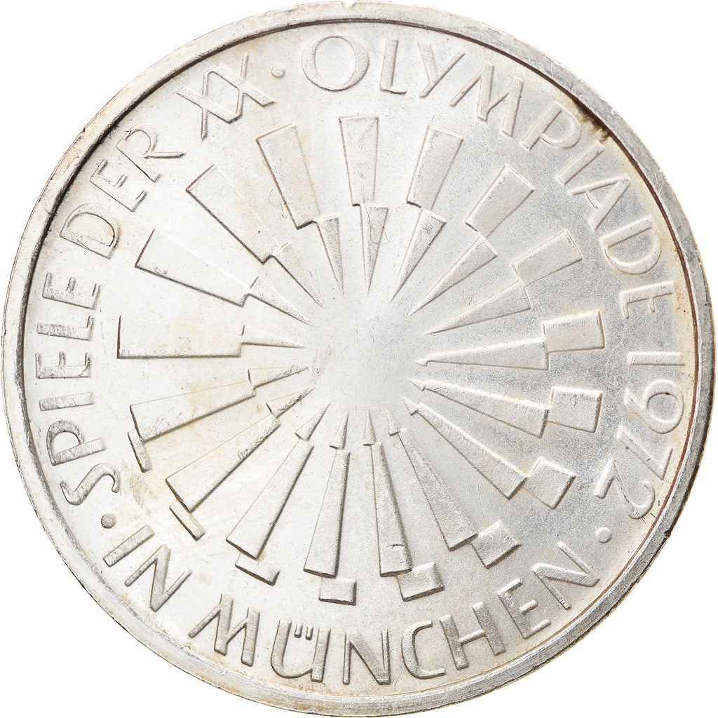 Coin, GERMANY - FEDERAL REPUBLIC, 10 Mark, 1972, Stuttgart, AU(50-53), Silver