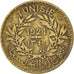 Coin, Tunisia, Anonymous, 2 Francs, 1921, VF(30-35), Aluminum-Bronze, KM:248