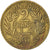 Moneta, Tunisia, Anonymous, 2 Francs, 1921, VF(30-35), Aluminium-Brąz, KM:248