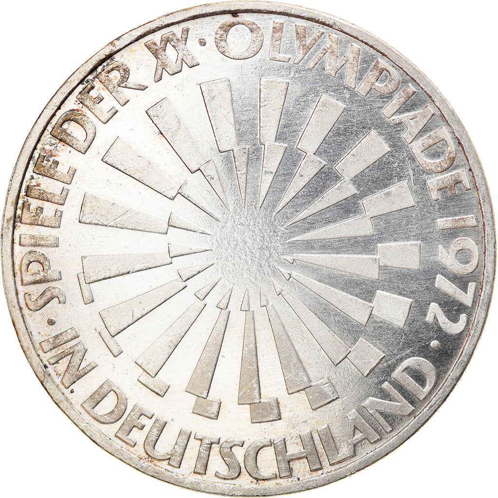 Coin, GERMANY - FEDERAL REPUBLIC, 10 Mark, 1972, Karlsruhe, BE, AU(50-53)