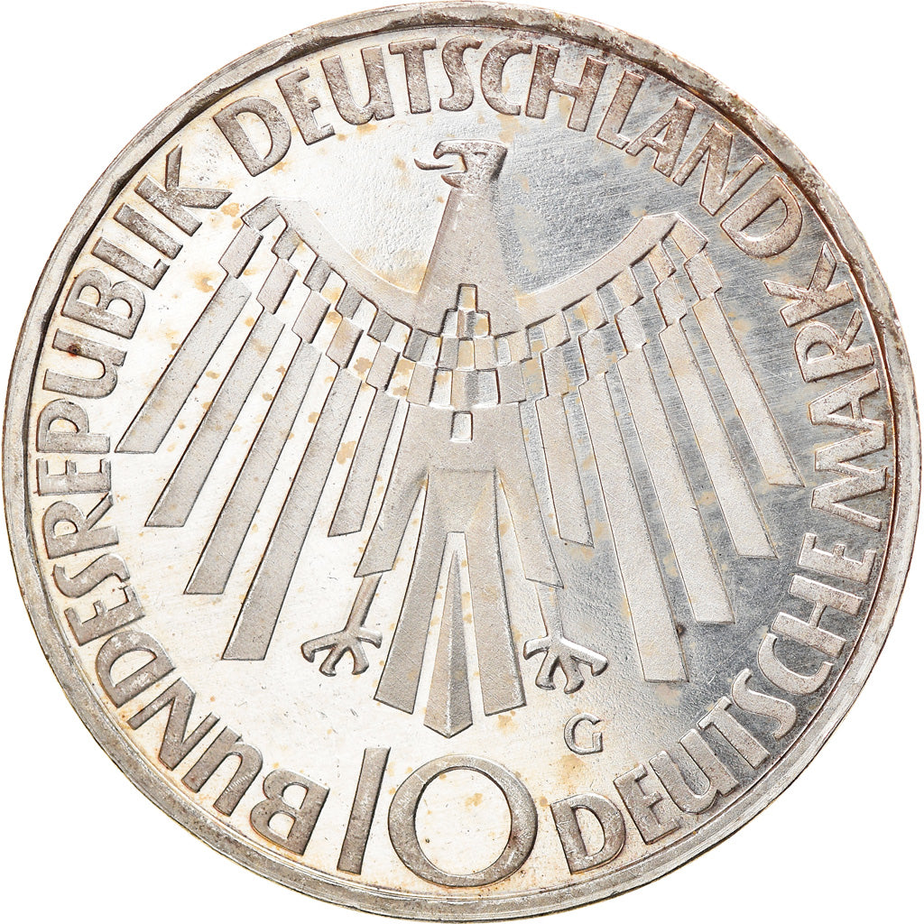 Coin, GERMANY - FEDERAL REPUBLIC, 10 Mark, 1972, Karlsruhe, BE, AU(50-53)