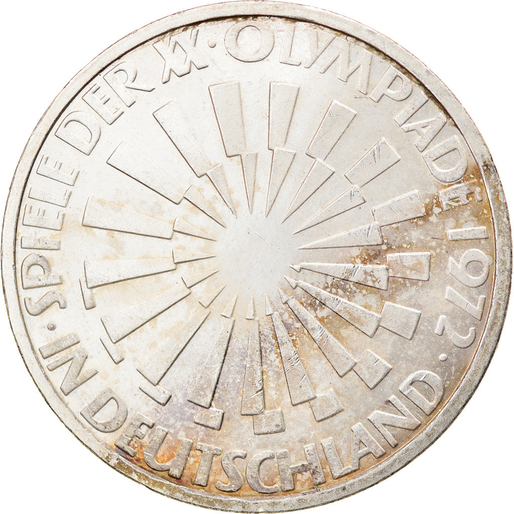 Moneta, GERMANIA - REPUBBLICA FEDERALE, 10 Mark, 1972, Stuttgart, BB+, Argento