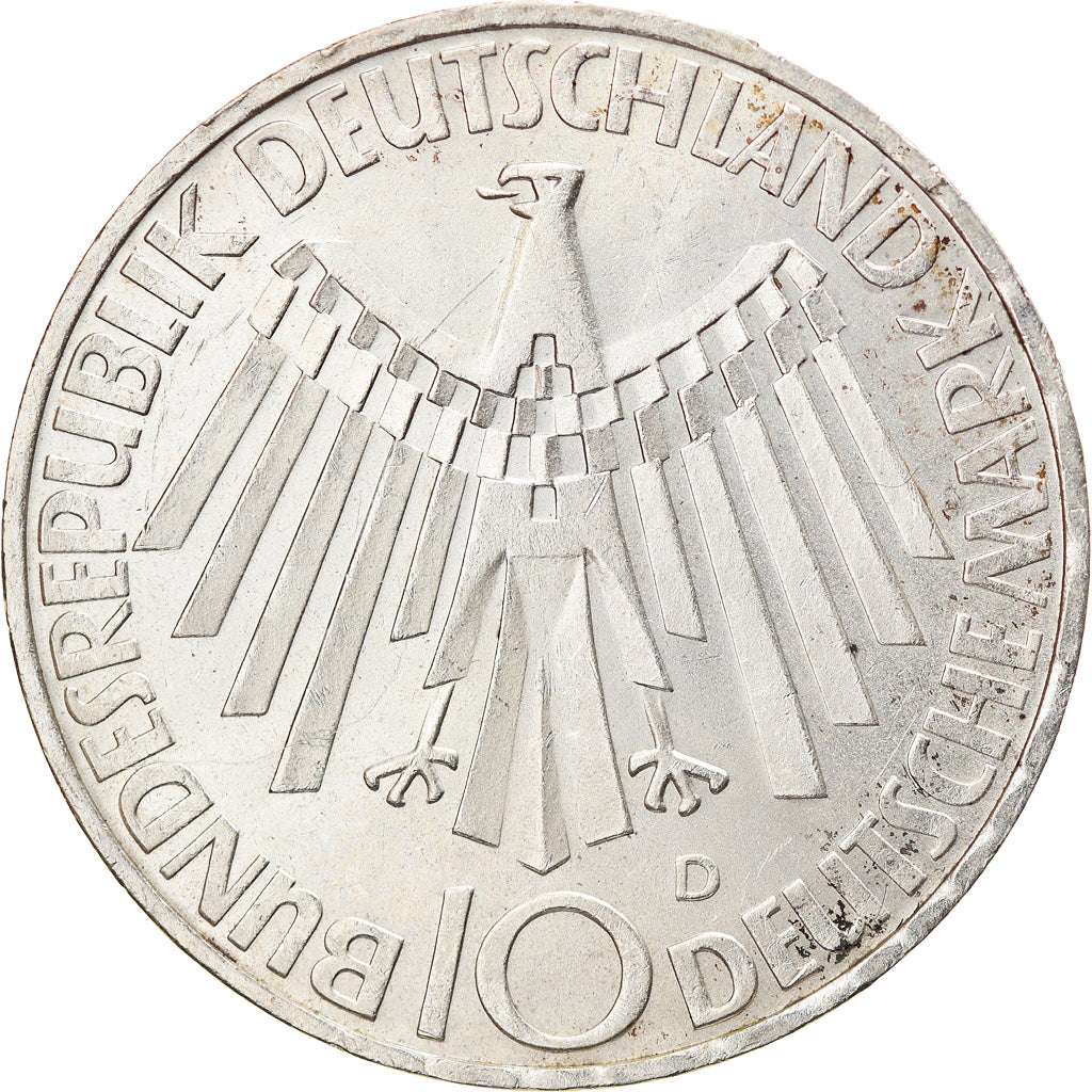 Coin, GERMANY - FEDERAL REPUBLIC, 10 Mark, 1972, Munich, EF(40-45), Silver